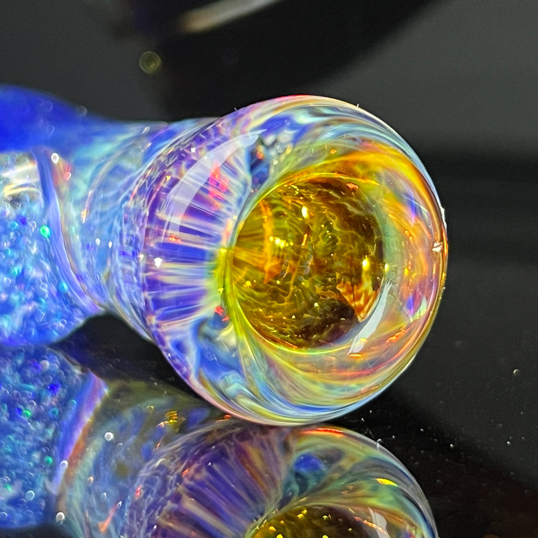 Purple Nebula Crushed Opal Marble Chillum Glass Pipe Tako Glass   