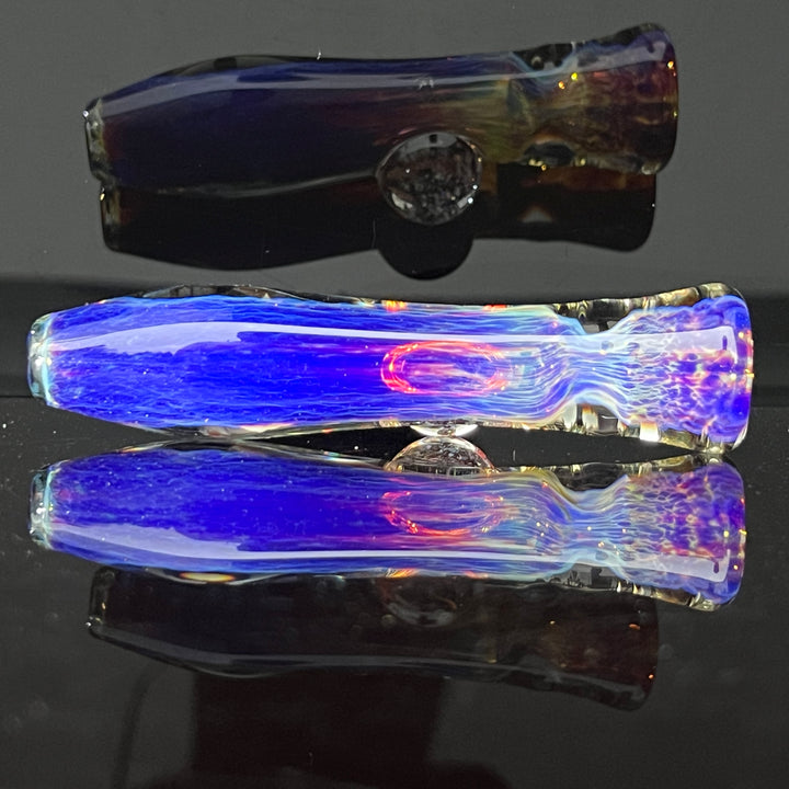 Purple Nebula Crushed Opal Marble Chillum Glass Pipe Tako Glass   