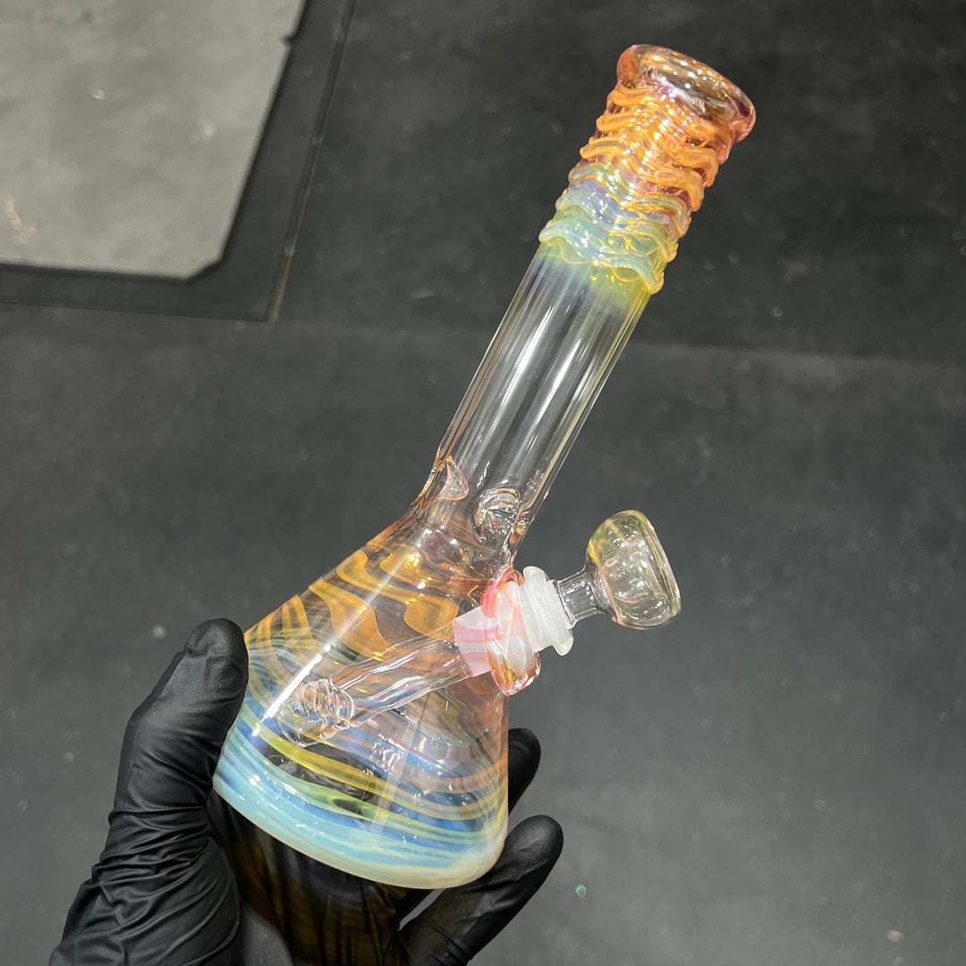 8" Fumed Beaker Bong Glass Pipe Mary Jane's Glass