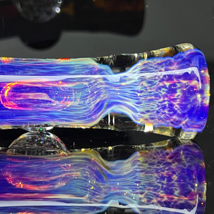 Purple Nebula Crushed Opal Marble Chillum Glass Pipe Tako Glass   