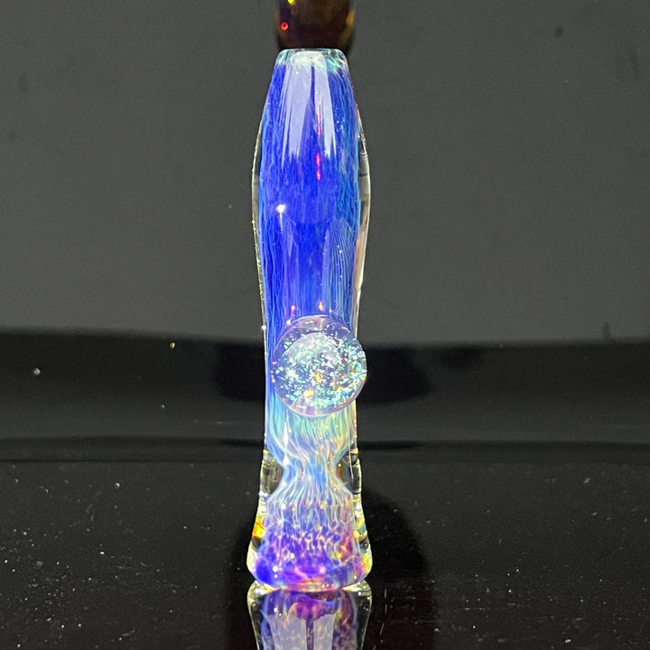 Purple Nebula Crushed Opal Marble Chillum Glass Pipe Tako Glass   