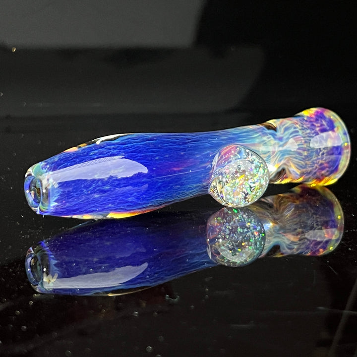 Purple Nebula Crushed Opal Marble Chillum Glass Pipe Tako Glass   