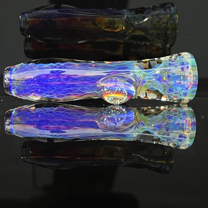 Purple Ghost Crushed Opal Marble Chillum Glass Pipe Tako Glass   