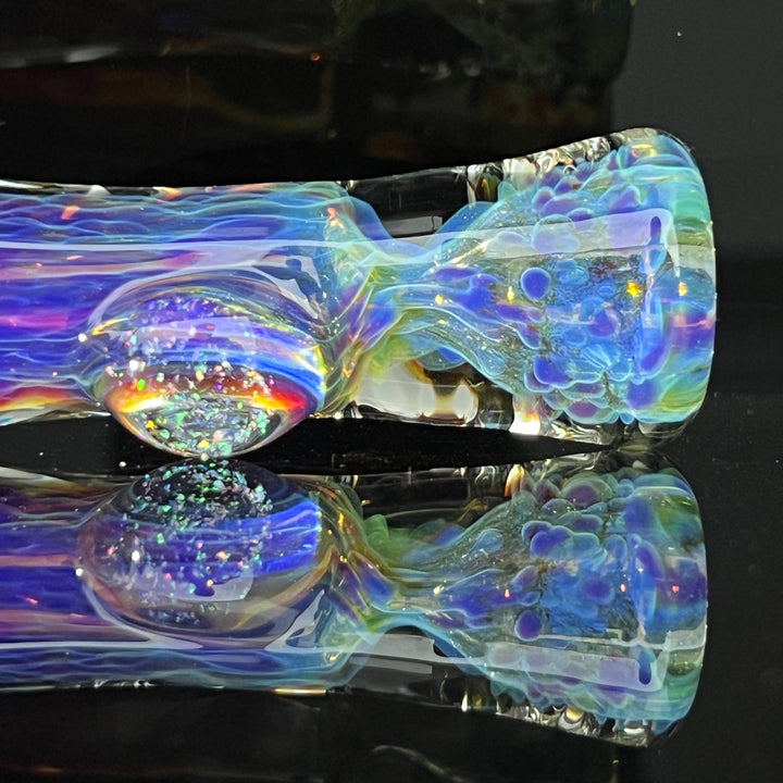 Purple Ghost Crushed Opal Marble Chillum Glass Pipe Tako Glass   