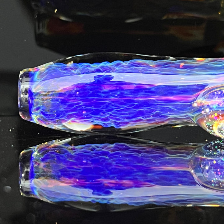 Purple Ghost Crushed Opal Marble Chillum Glass Pipe Tako Glass   