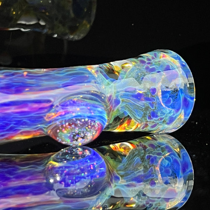 Purple Ghost Crushed Opal Marble Chillum Glass Pipe Tako Glass   