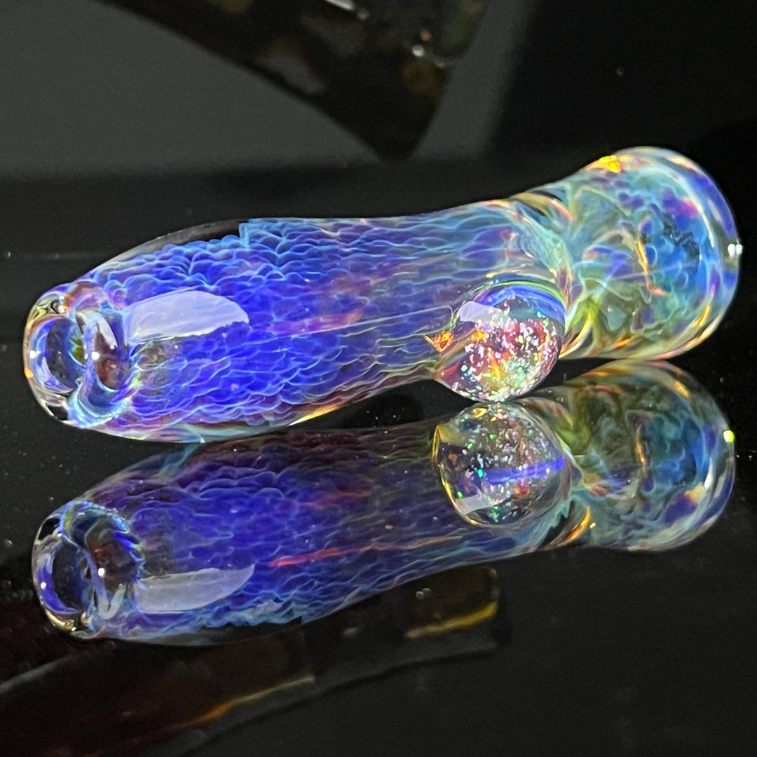 Purple Ghost Crushed Opal Marble Chillum Glass Pipe Tako Glass   