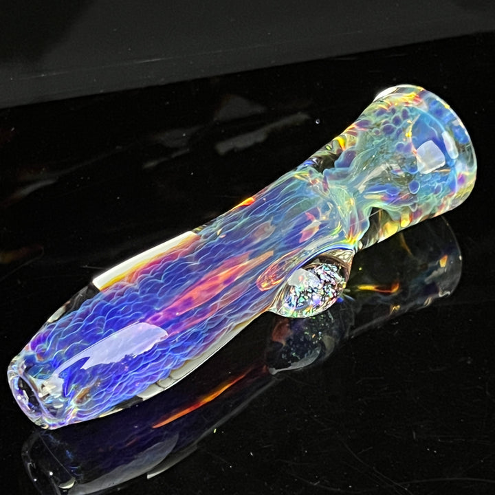 Purple Ghost Crushed Opal Marble Chillum Glass Pipe Tako Glass   