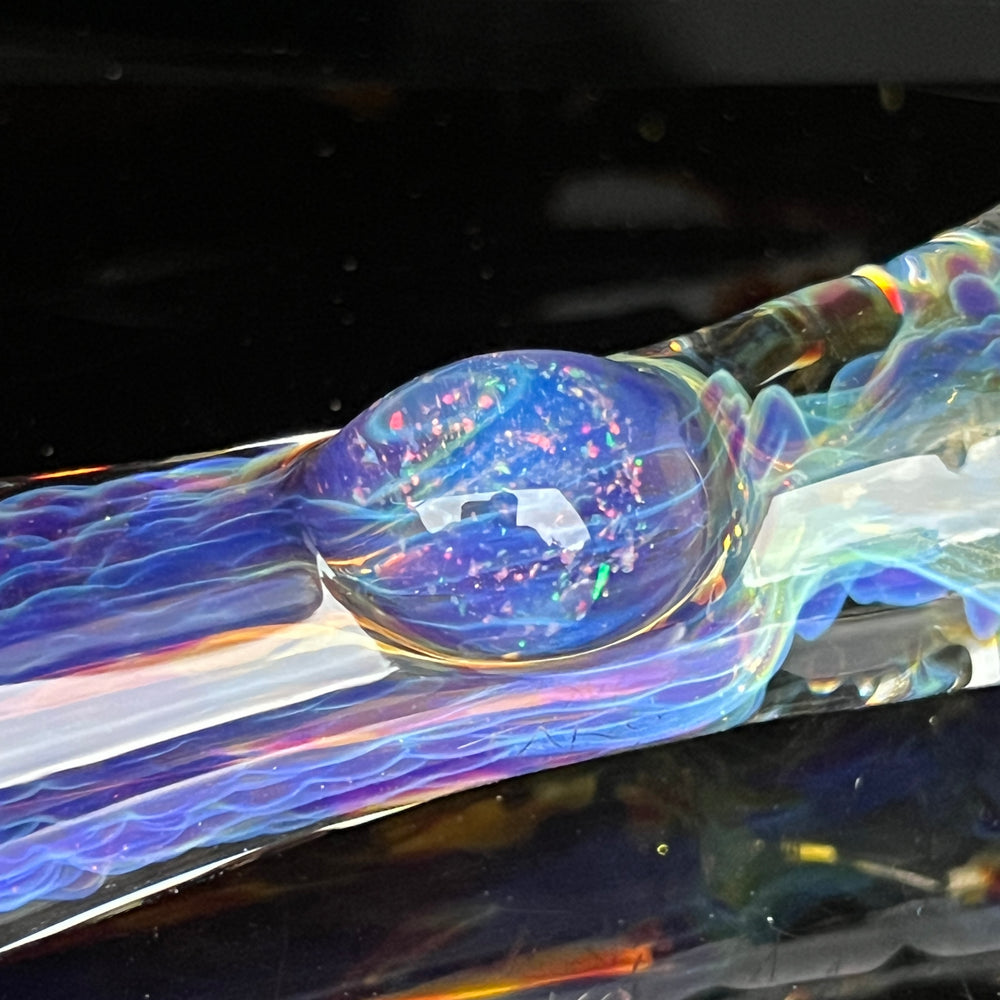 Purple Ghost Crushed Opal Marble Chillum Glass Pipe Tako Glass   