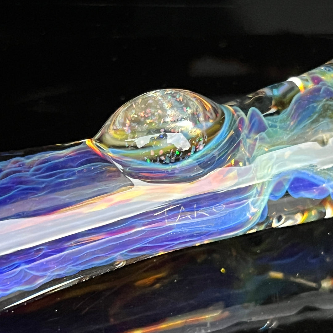 Purple Ghost Crushed Opal Marble Chillum Glass Pipe Tako Glass   