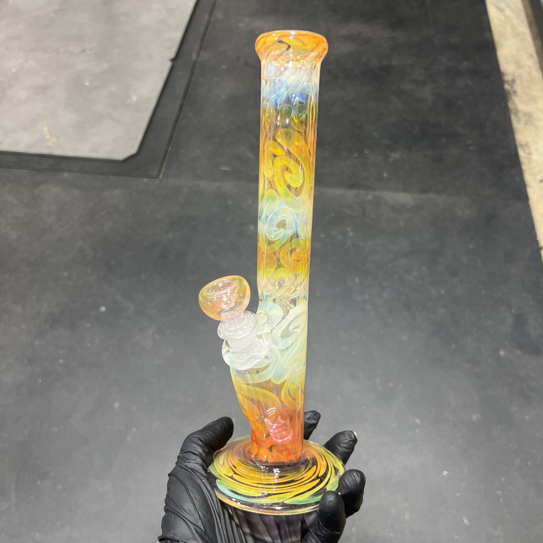 11" Fumed Squiggle Straight Bong Glass Pipe Mary Jane's Glass