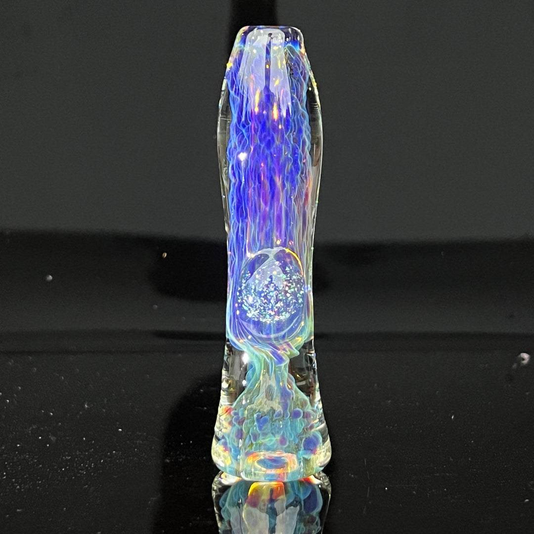 Purple Ghost Crushed Opal Marble Chillum Glass Pipe Tako Glass   