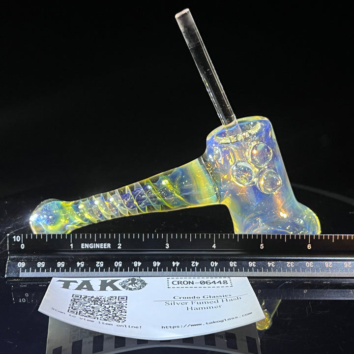 Silver Fumed Hash Hammer Glass Pipe Crondo Glassics   