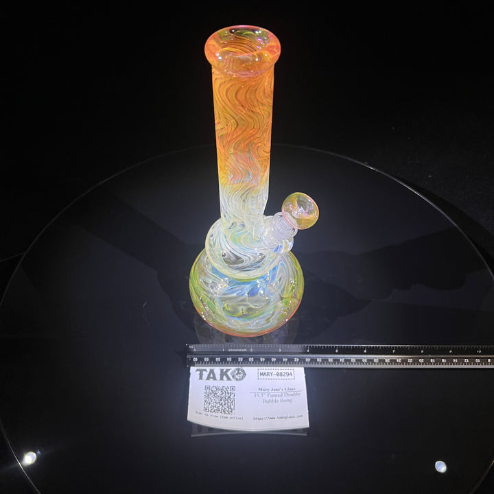 10.5" Fumed Double Bubble Bong Glass Pipe Mary Jane's Glass