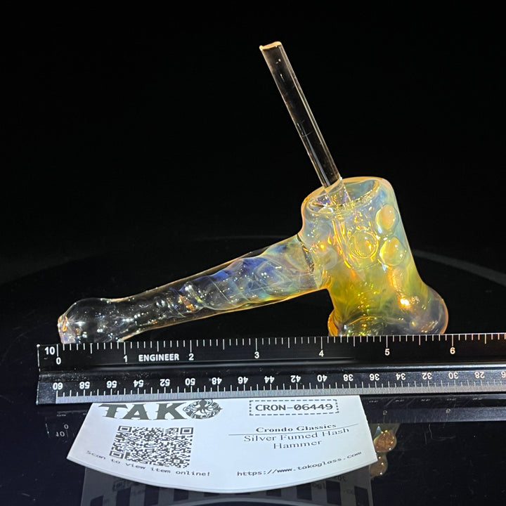 Silver Fumed Hash Hammer Glass Pipe Crondo Glassics   