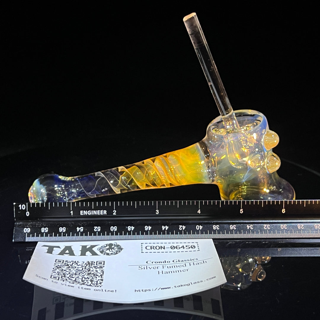 Silver Fumed Hash Hammer Glass Pipe Crondo Glassics   