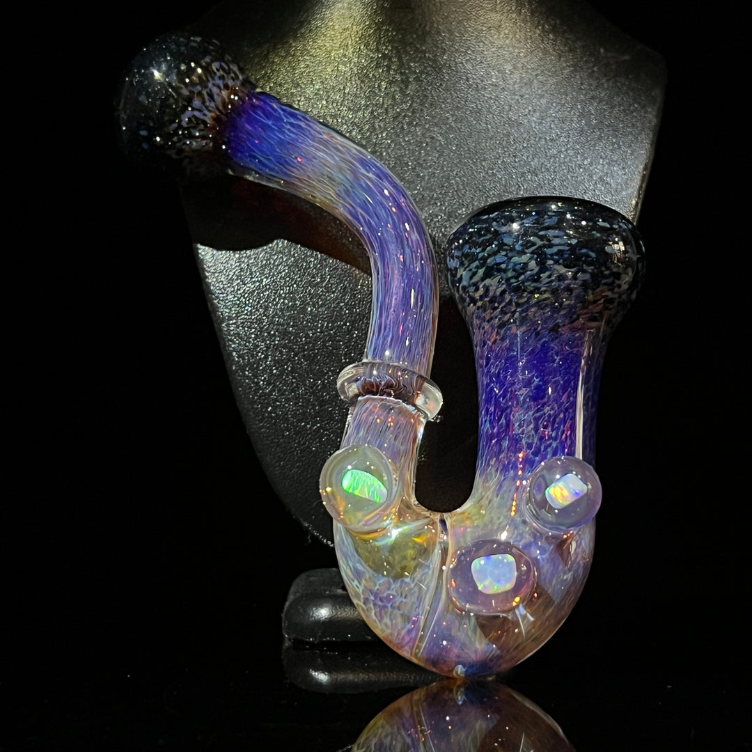 Purple Magic Triple Opal Sherlock Glass Pipe Beezy Glass   