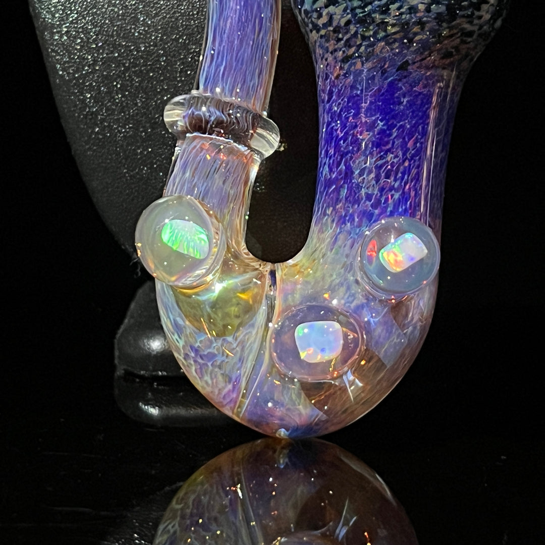 Purple Magic Triple Opal Sherlock Glass Pipe Beezy Glass   