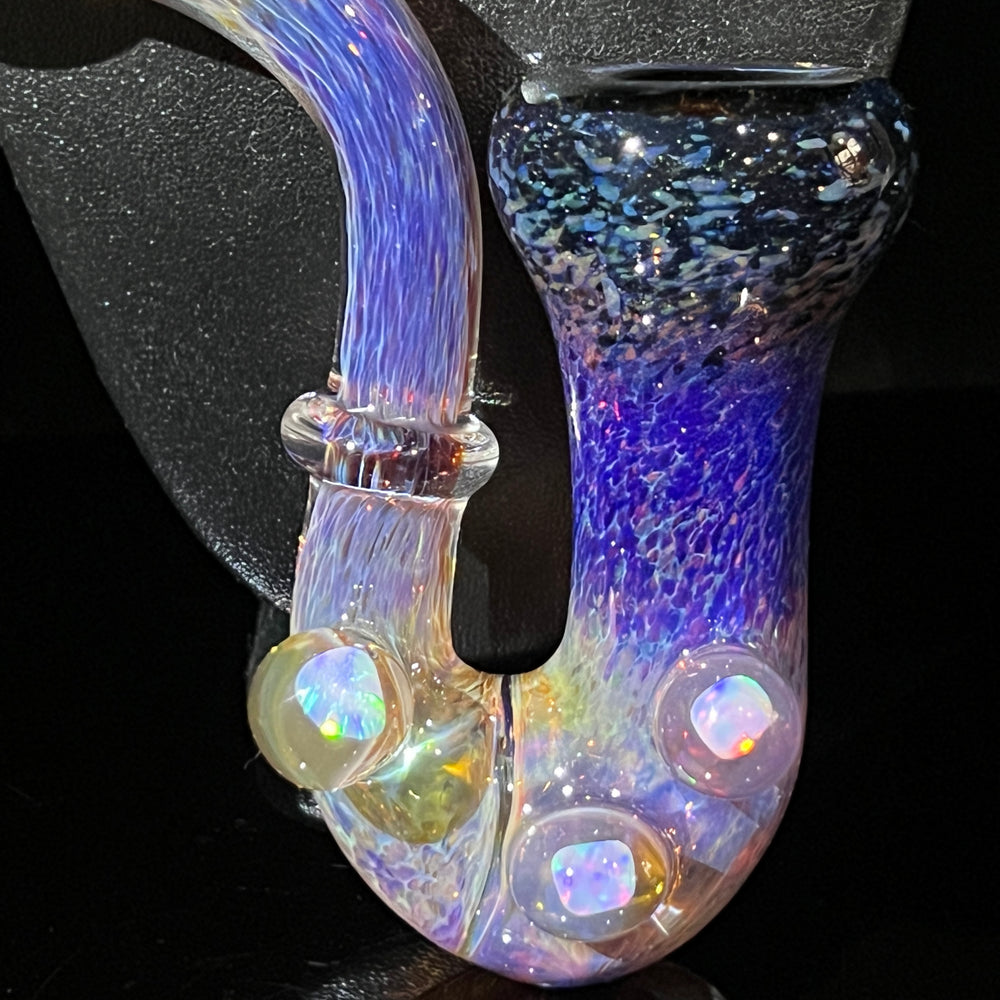 Purple Magic Triple Opal Sherlock Glass Pipe Beezy Glass   