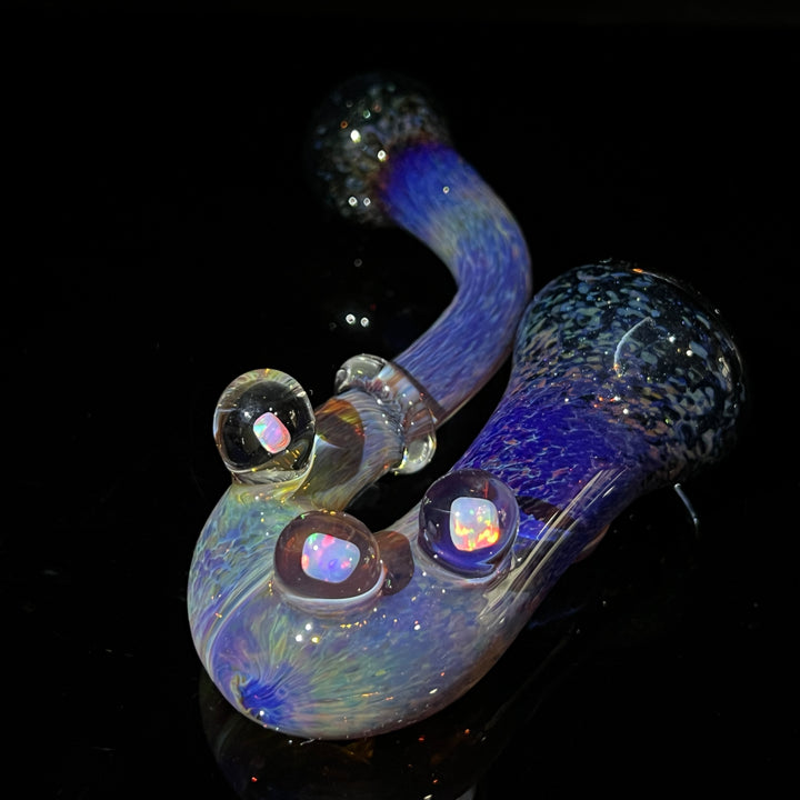 Purple Magic Triple Opal Sherlock Glass Pipe Beezy Glass   