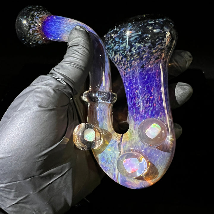 Purple Magic Triple Opal Sherlock Glass Pipe Beezy Glass   