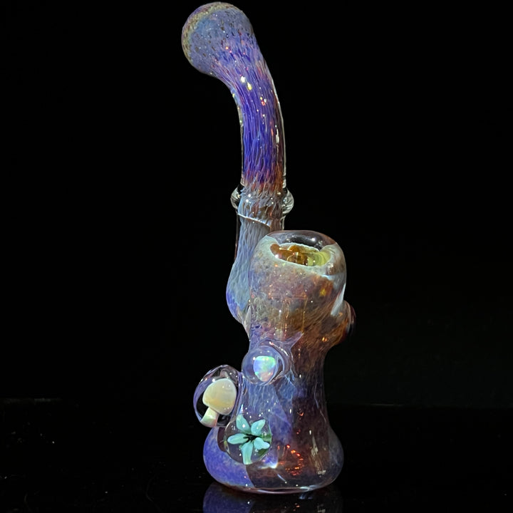 Purple Magic Mushroom Opal Sherlock Bubbler Glass Pipe Beezy Glass   