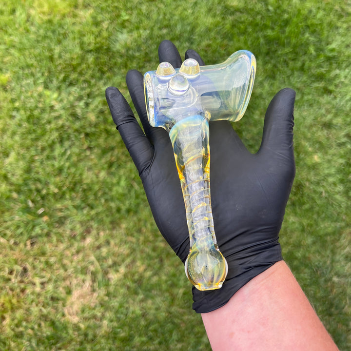 Silver Fumed Hash Hammer Glass Pipe Crondo Glassics   