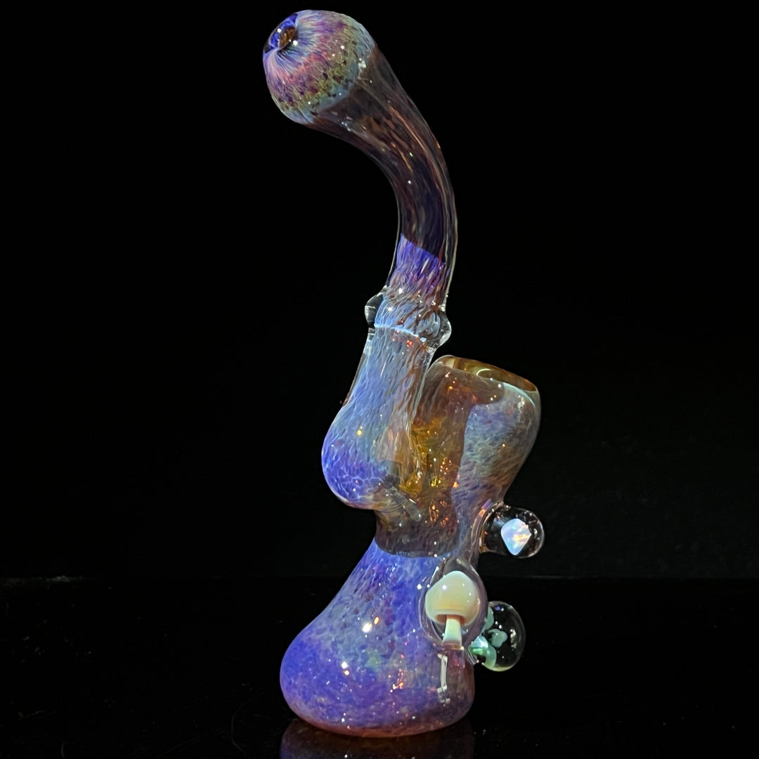 Purple Magic Mushroom Opal Sherlock Bubbler Glass Pipe Beezy Glass   