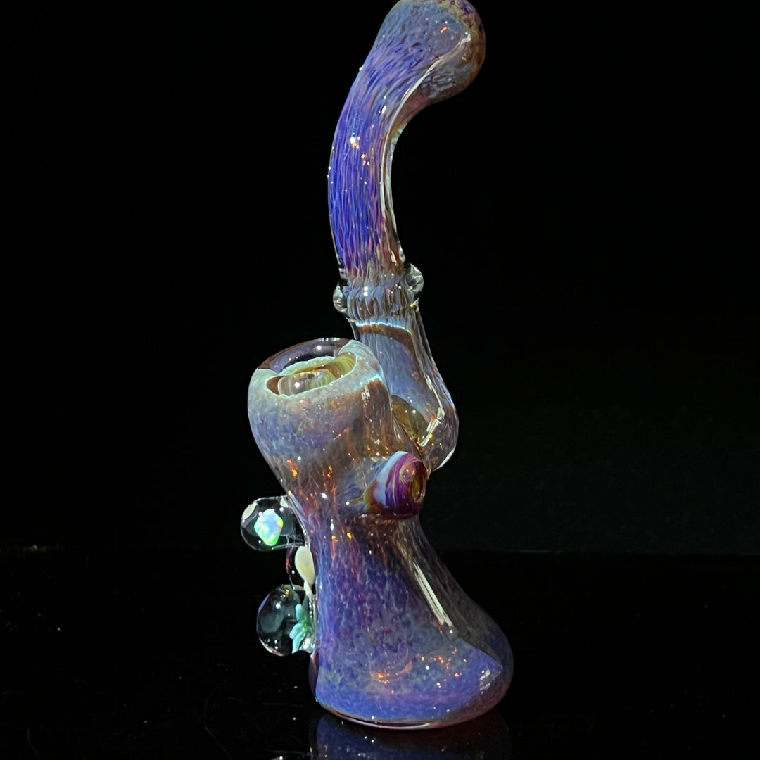 Purple Magic Mushroom Opal Sherlock Bubbler Glass Pipe Beezy Glass   