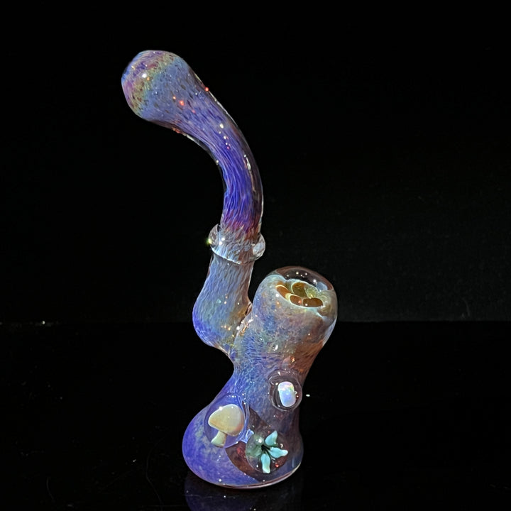 Purple Magic Mushroom Opal Sherlock Bubbler Glass Pipe Beezy Glass   