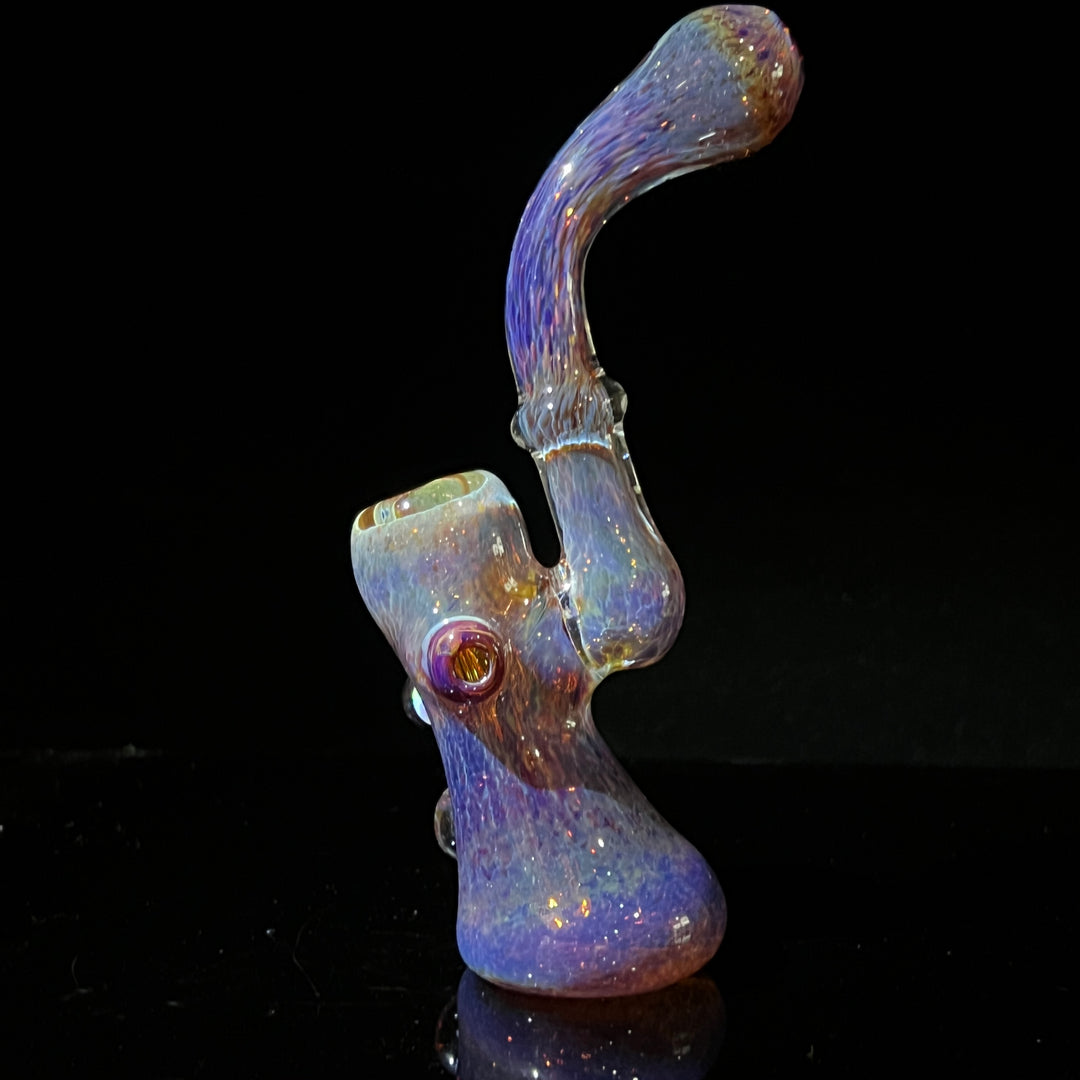 Purple Magic Mushroom Opal Sherlock Bubbler Glass Pipe Beezy Glass   