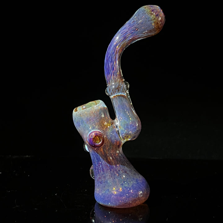 Purple Magic Mushroom Opal Sherlock Bubbler Glass Pipe Beezy Glass   