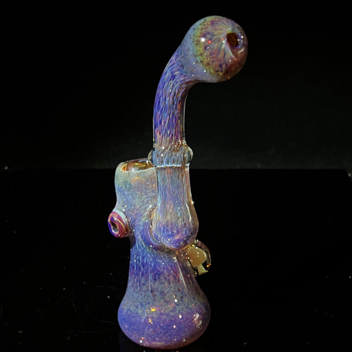 Purple Magic Mushroom Opal Sherlock Bubbler Glass Pipe Beezy Glass   