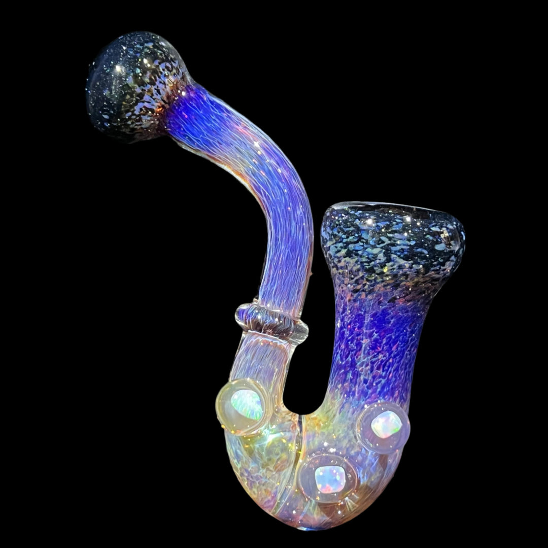 Purple Magic Triple Opal Sherlock Glass Pipe Beezy Glass   