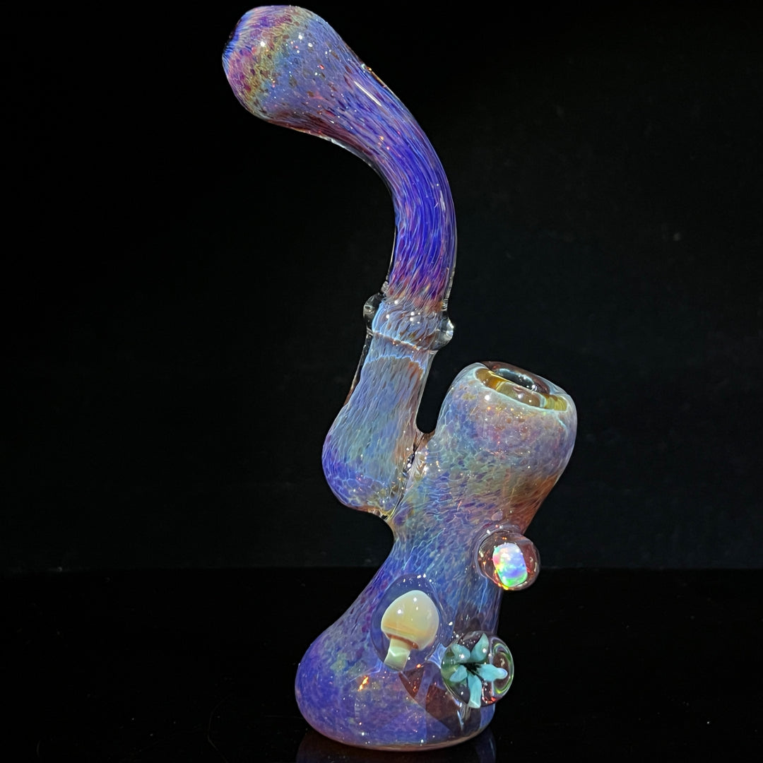 Purple Magic Mushroom Opal Sherlock Bubbler Glass Pipe Beezy Glass   