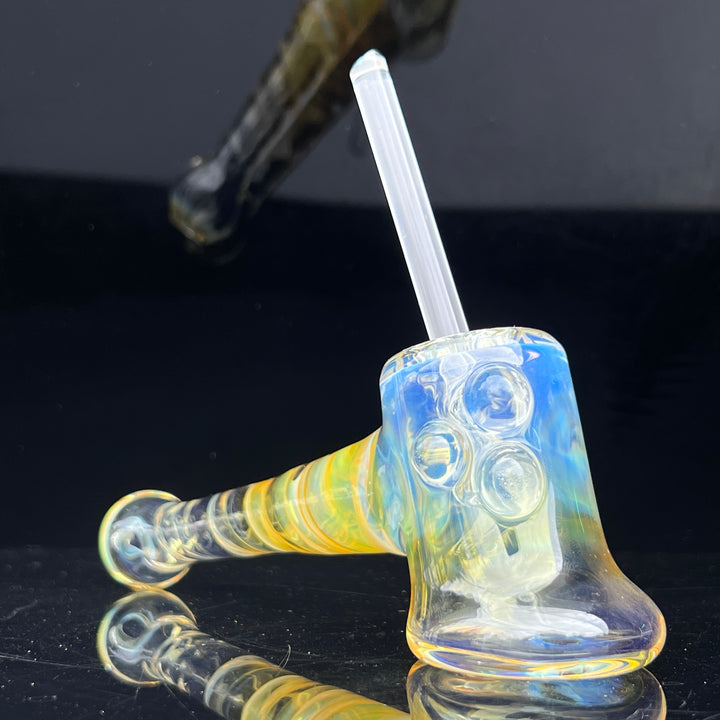 Silver Fumed Hash Hammer Glass Pipe Crondo Glassics   