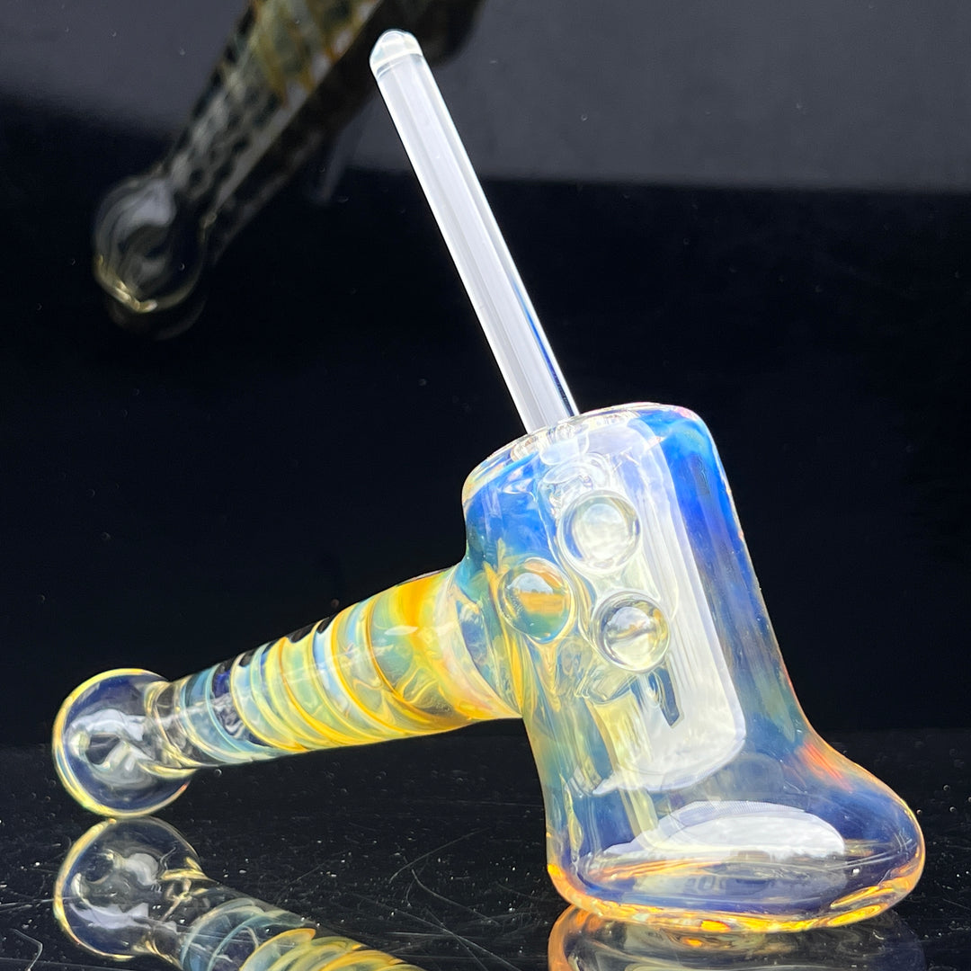 Silver Fumed Hash Hammer Glass Pipe Crondo Glassics   