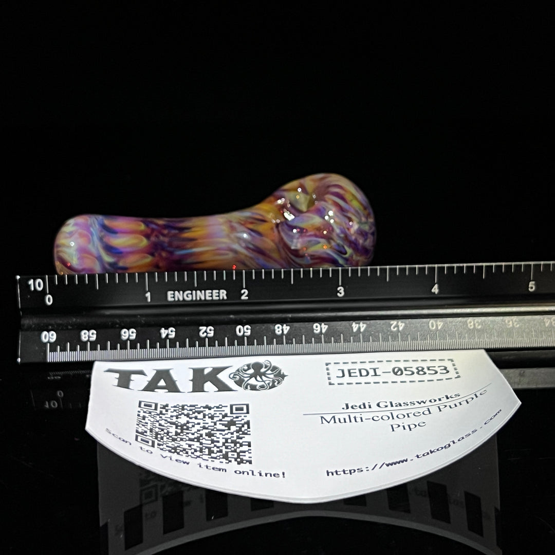 Multi-colored Purple Pipe Glass Pipe Jedi Glassworks   