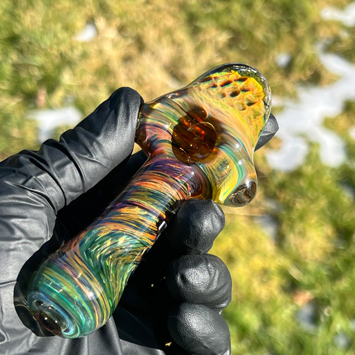 Irish Twist Alien Brain Honeycomb Pipe Glass Pipe Plug a Nug