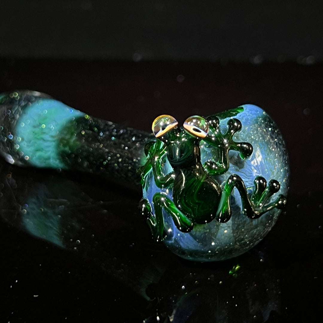 Green Frog Spoon Glass Pipe Beezy Glass   