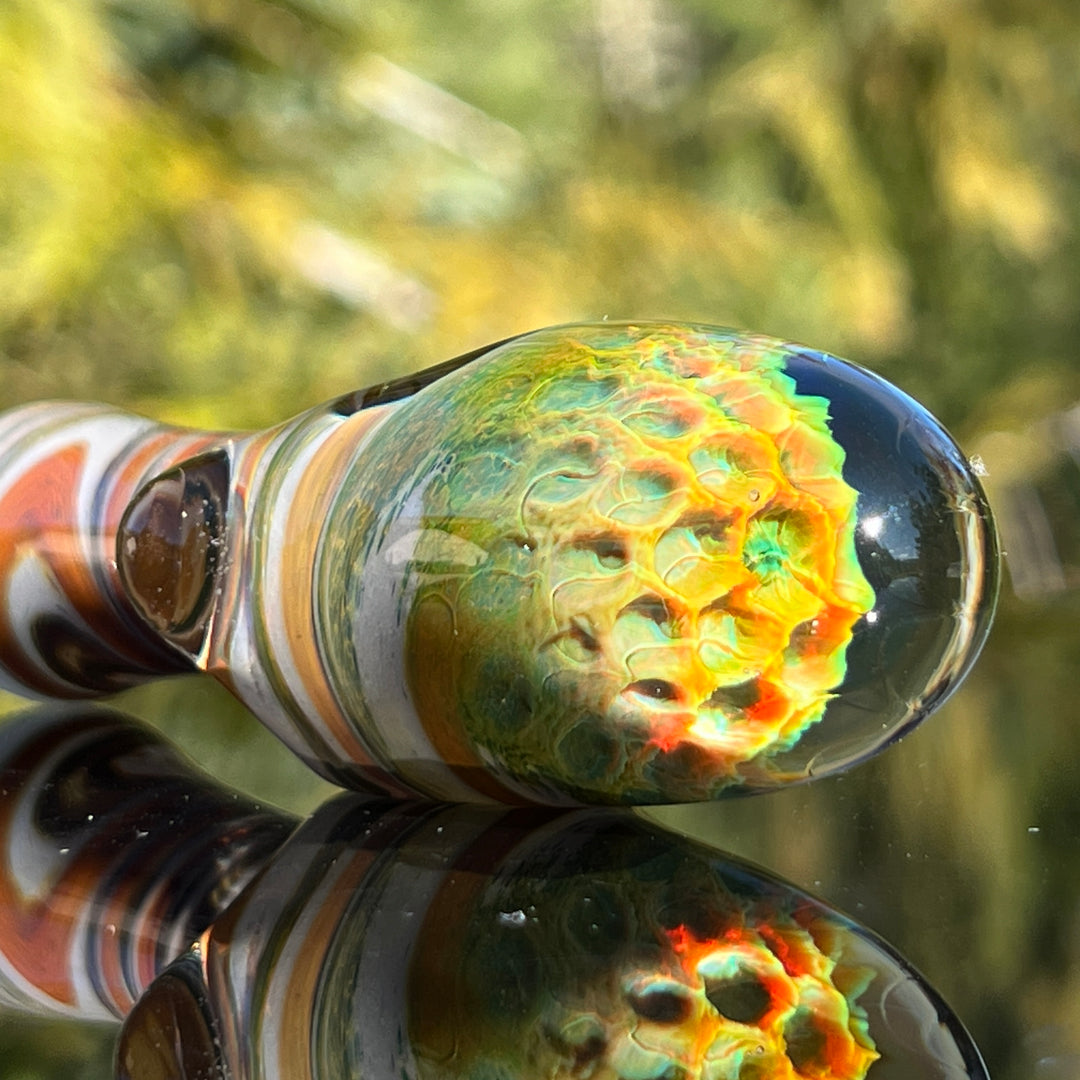 Peat Bog Alien Brain Honeycomb Pipe Glass Pipe Plug a Nug