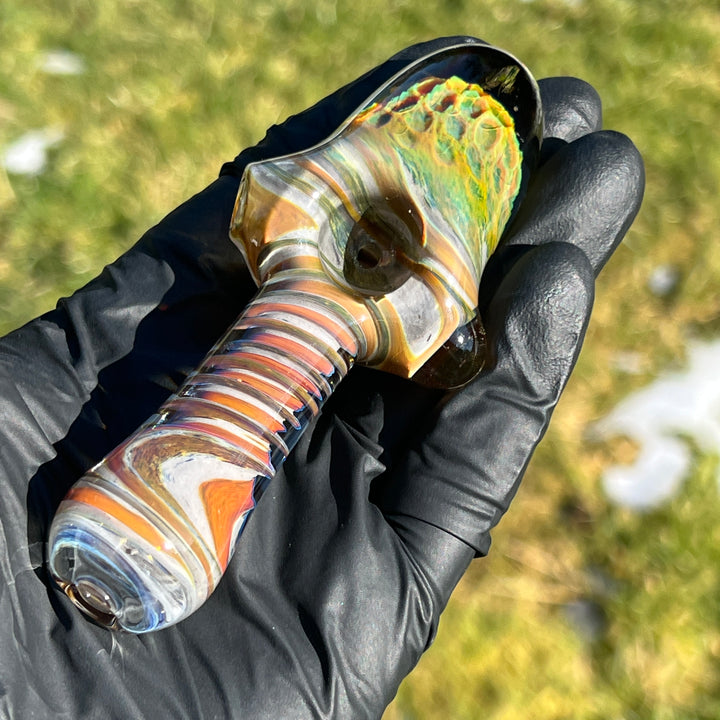 Peat Bog Alien Brain Honeycomb Pipe Glass Pipe Plug a Nug