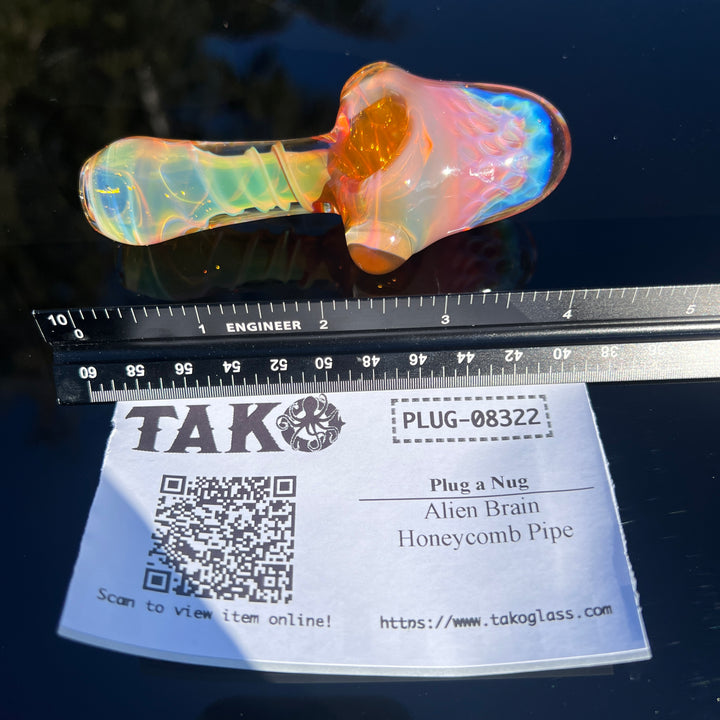 Alien Brain Honeycomb Pipe Glass Pipe Plug a Nug