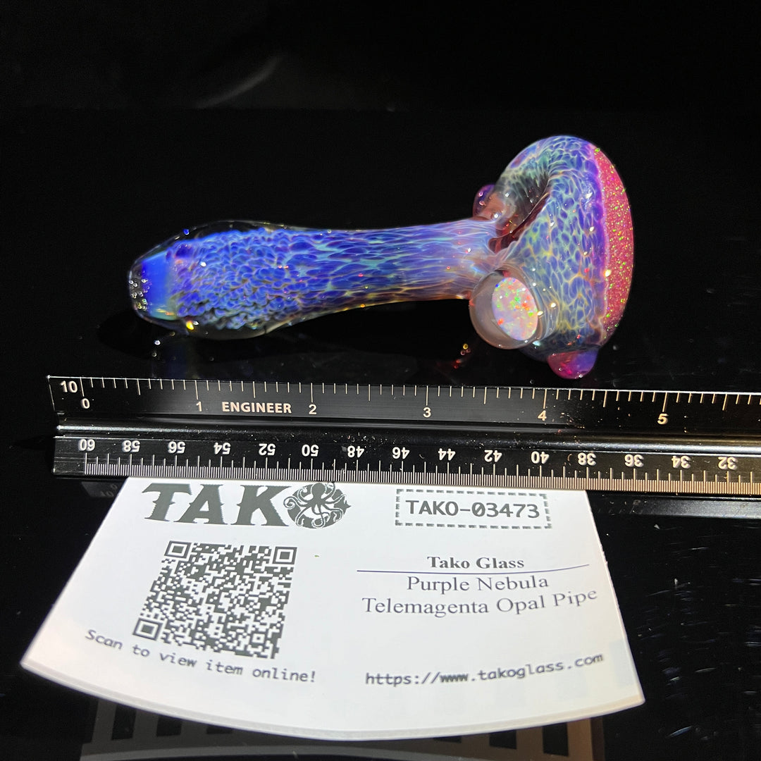 Purple Nebula Telemagenta Opal Pipe Glass Pipe Tako Glass   