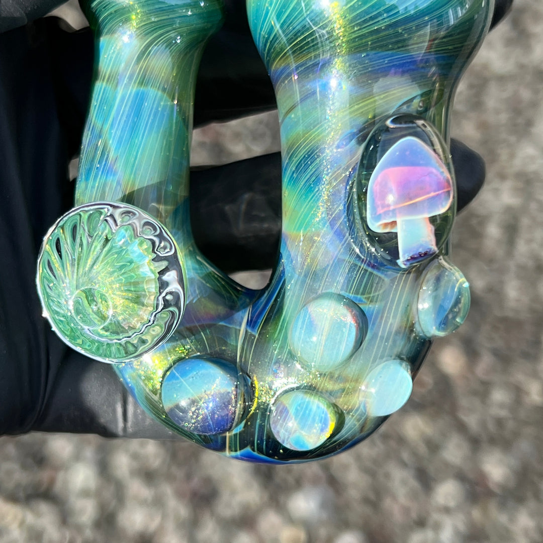 Forest Magic Mushroom Sherlock Glass Pipe Beezy Glass   