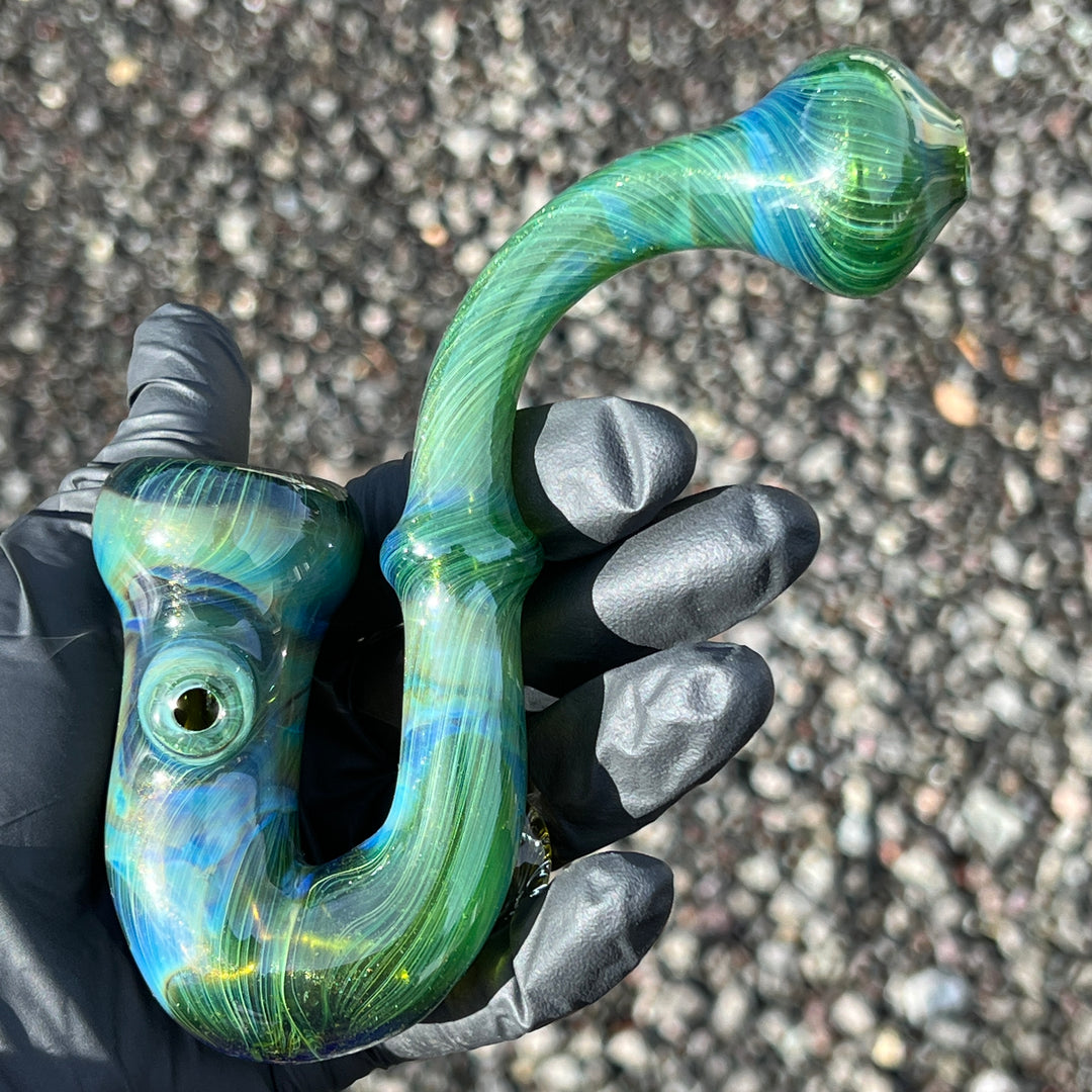 Forest Magic Mushroom Sherlock Glass Pipe Beezy Glass   