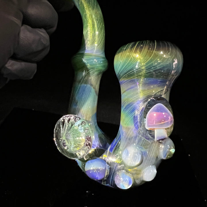 Forest Magic Mushroom Sherlock Glass Pipe Beezy Glass   