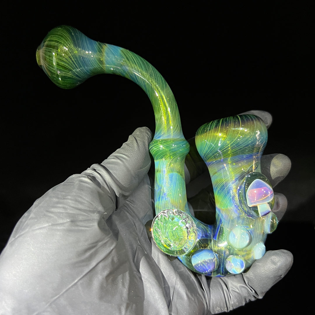 Forest Magic Mushroom Sherlock Glass Pipe Beezy Glass   