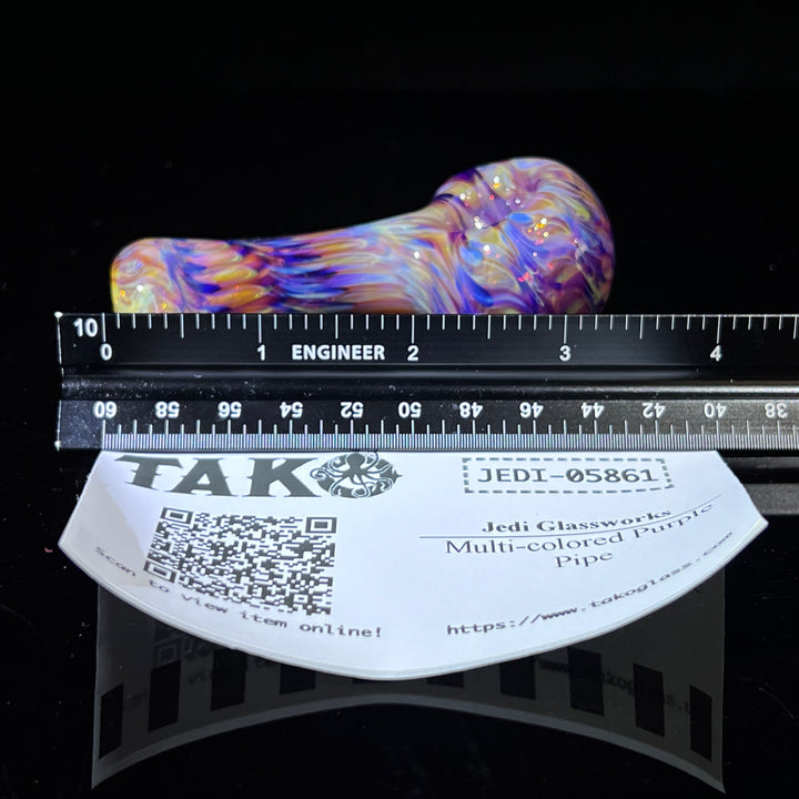 Multi-colored Purple Pipe Glass Pipe Jedi Glassworks   