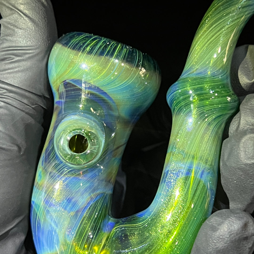 Forest Magic Mushroom Sherlock Glass Pipe Beezy Glass   